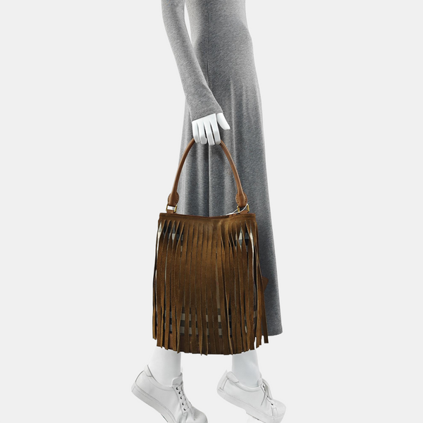 Suede Bucket Bag Brown