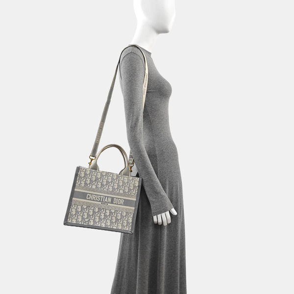 Book Tote Small Oblique Canvas Gray