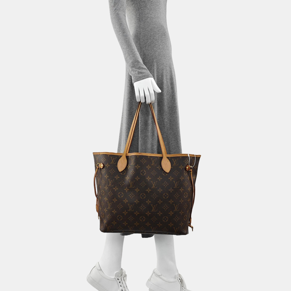 NEVERFULL MM Monogram Coated Canvas Brown