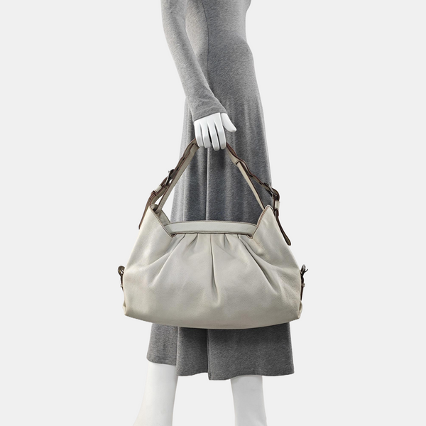 Calfskin Top Handle Bag White