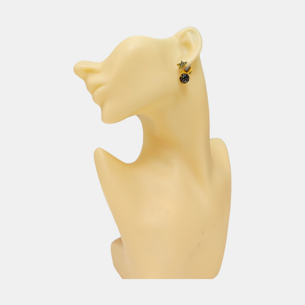 La Petite Tribale Metal Black Stud Earrings