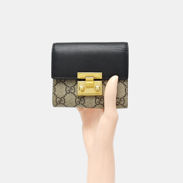 Padlock Monogram Leather Black Wallet