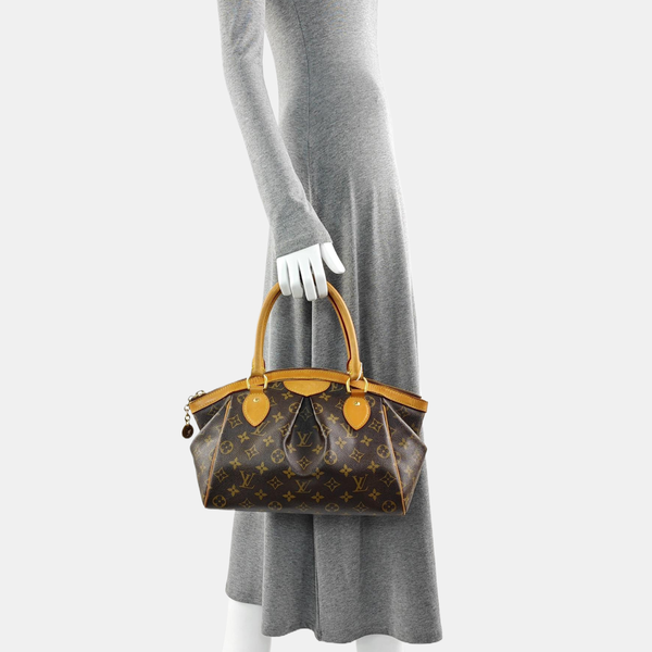 Monogram Coated Canvas Top Handle Bag Brown