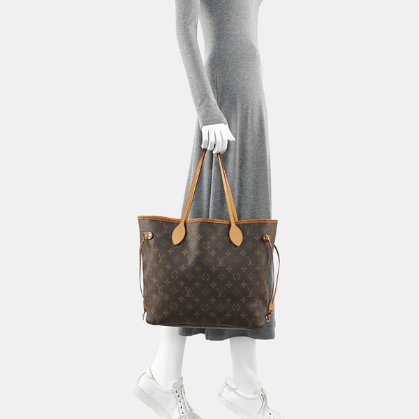 NEVERFULL MM Monogram Coated Canvas Brown