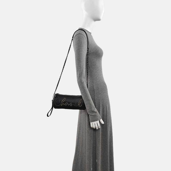 Quilted Calfskin Shoulder Bag Black
