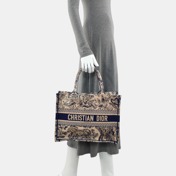 Authenticated pre-owned Book Tote Medium Canvas Blue - Tote Bag at Looply