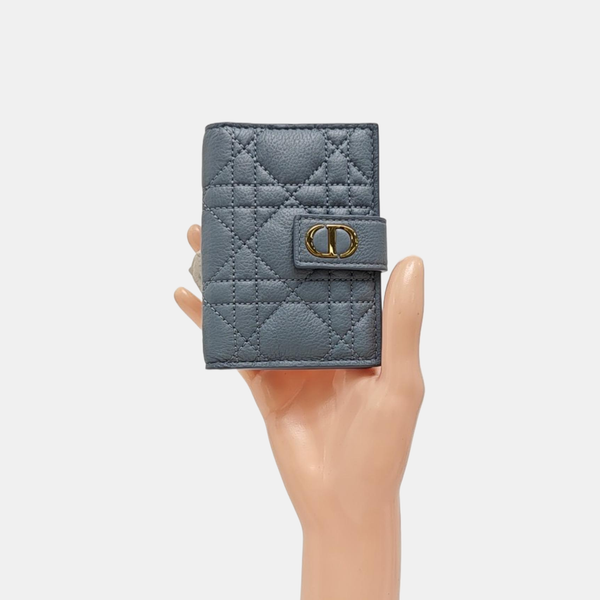 Cannage Lambskin Wallet Blue