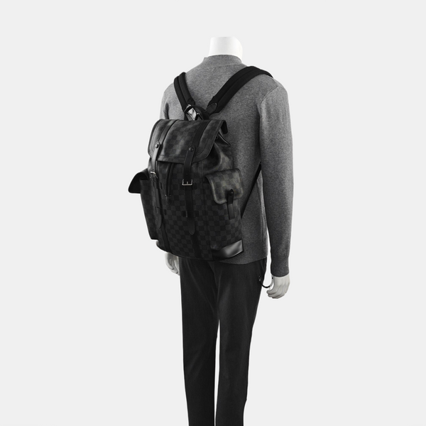 CHRISTOPHER MM Damier Graphite Coated Canvas Gray