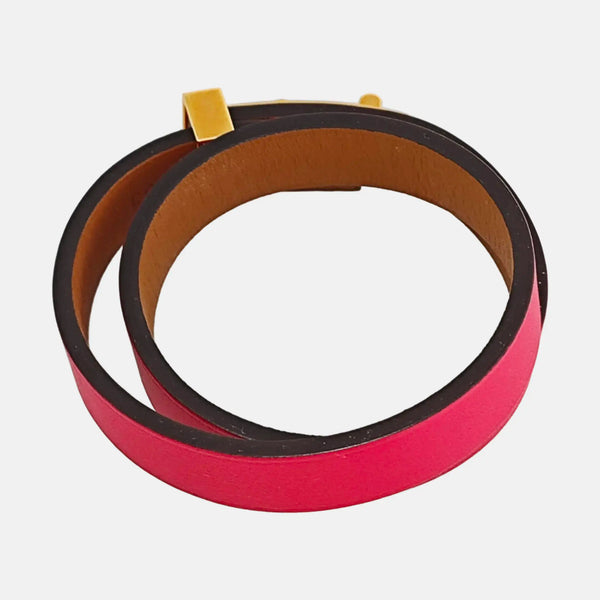 Leather Red Bangle