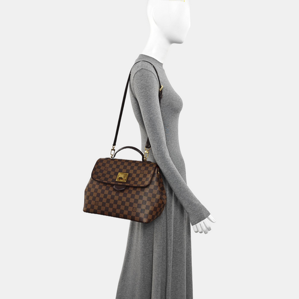 BERGAMO MM Damier Ebene Coated Canvas Brown