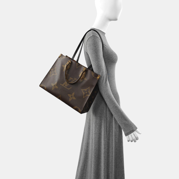 ONTHEGO MM Monogram Coated Canvas Brown