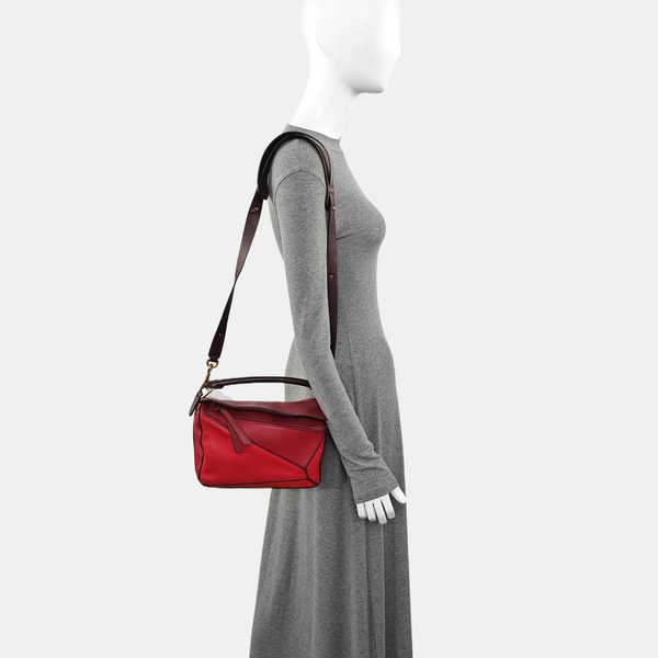 Puzzle Small Calfskin Red