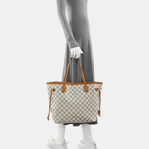 NEVERFULL MM Damier Azur Coated Canvas Beige