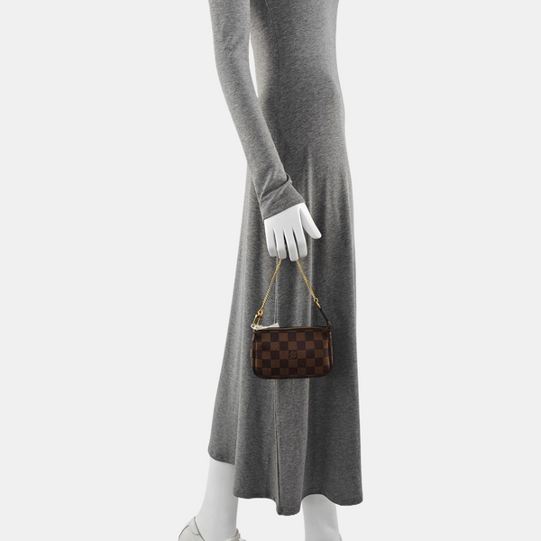 ACCESSOIRES Mini Damier Ebene Coated Canvas Brown