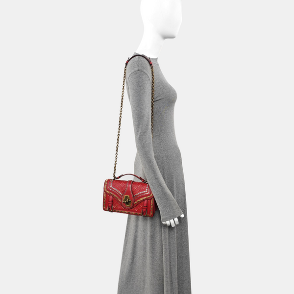 Calfskin Shoulder Bag Red