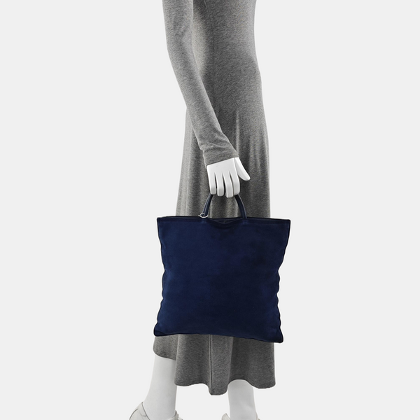 Suede Tote Bag Blue