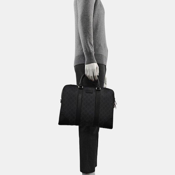 Monogram Coated Canvas Top Handle Bag Black