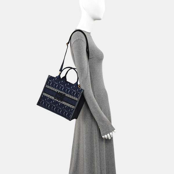 Book Tote Small Canvas Blue