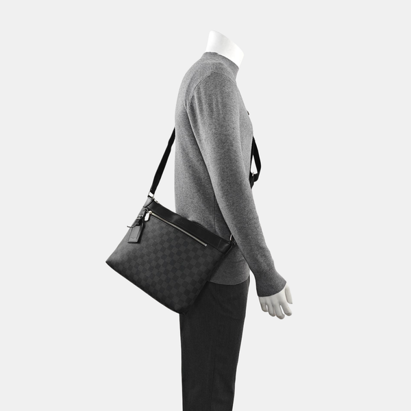 MICK Damier Graphite Coated Canvas Gray