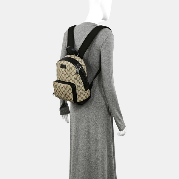 Monogram Coated Canvas Backpack Small Brown