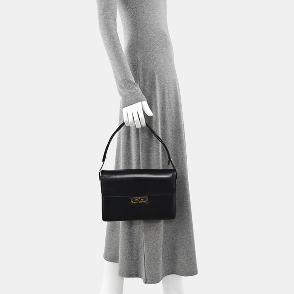 Leather Shoulder Bag Black