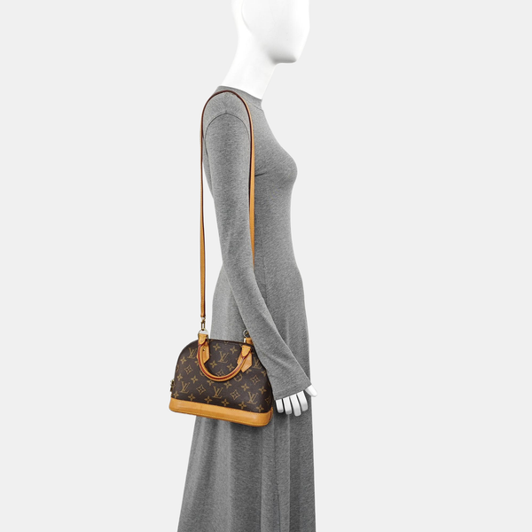 ALMA BB Monogram Coated Canvas Brown
