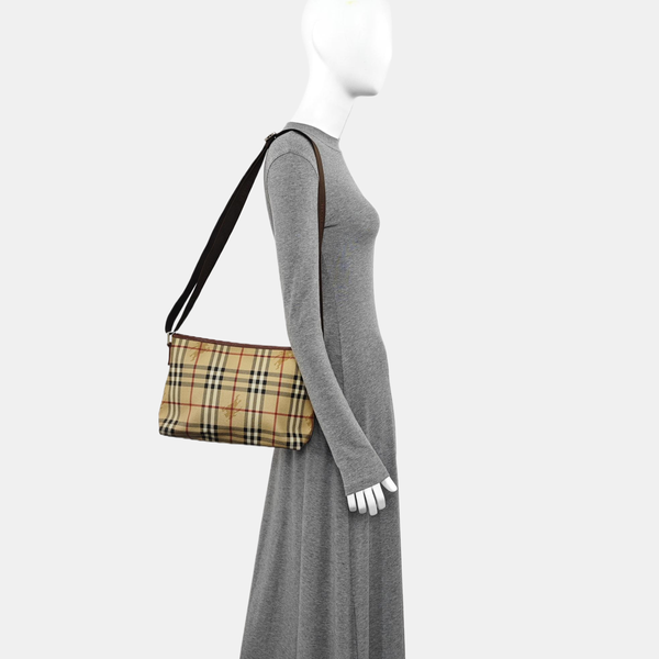 Coated Canvas Crossbody Bag Beige