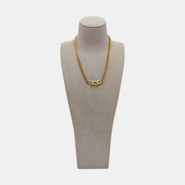 Twist Round Metal Gold Necklace