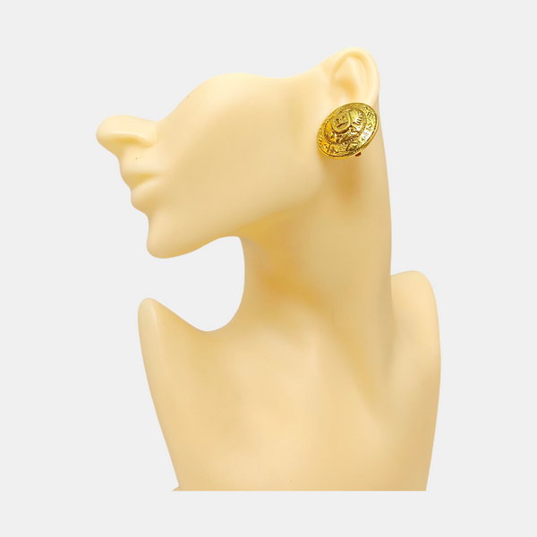 Pendientes de clip de metal dorado vintage