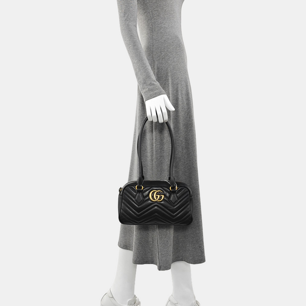 GG Marmont Small Quilted Calfskin Black