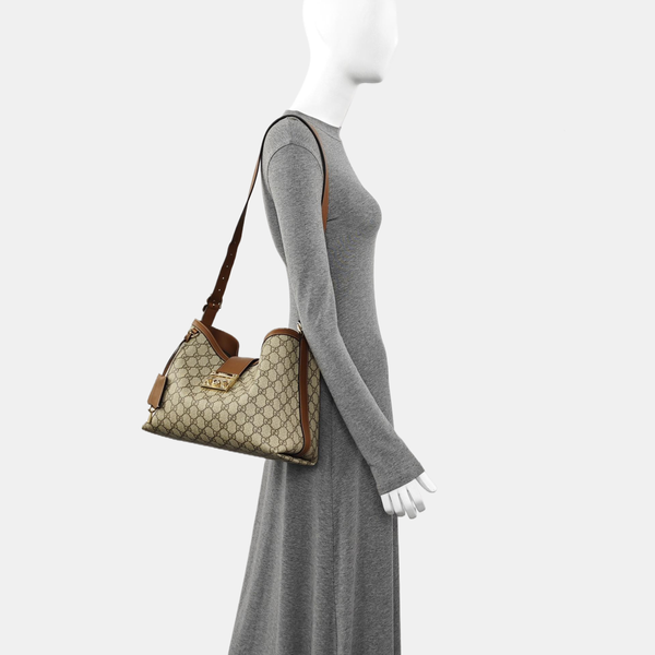 Padlock Medium Monogram Canvas Beige