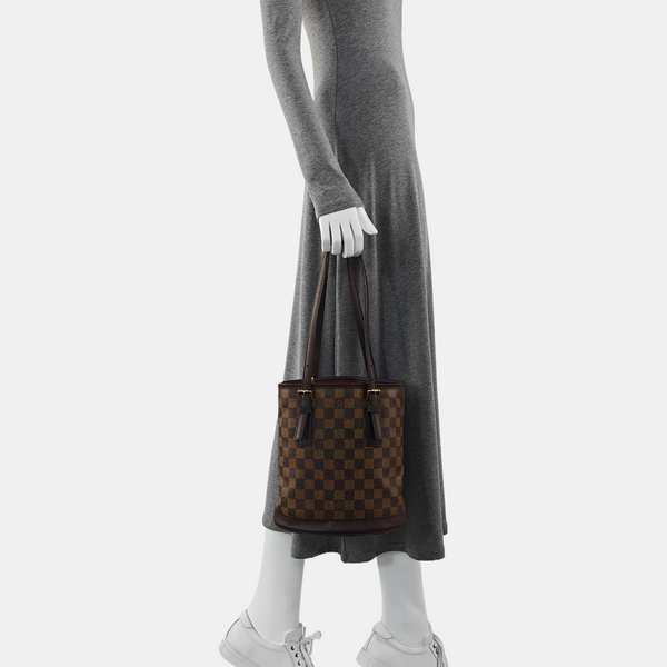BUCKET PM Damier Ebene Coated Canvas Brown