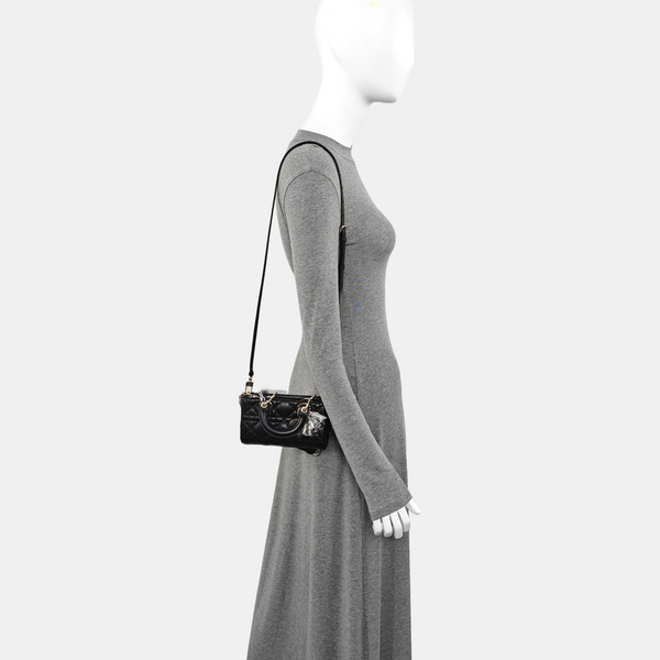 Lady Dior Mini Cannage Calfskin Black
