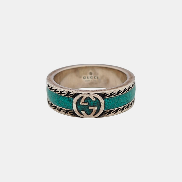 Interlocking G 925 Sterling Silver Ring EU 54