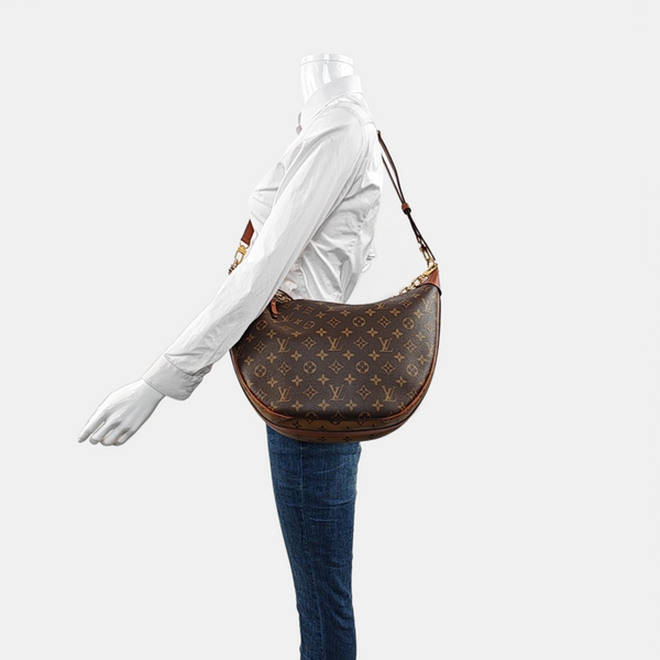 LOOP HOBO Monogram Coated Canvas Brown
