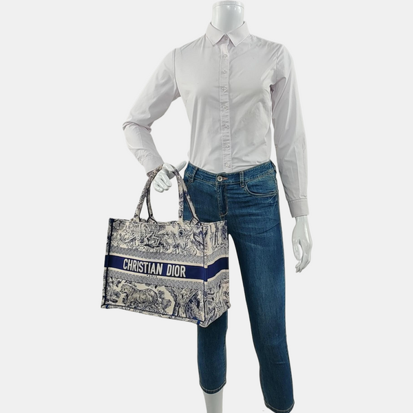 Book Tote Medium Canvas Blue