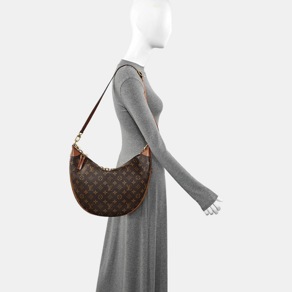 LOOP HOBO Monogram Coated Canvas Brown