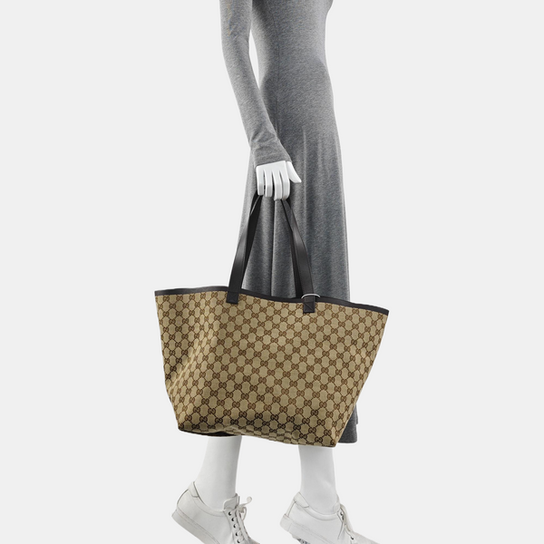 Monogram Canvas Tote Bag Brown