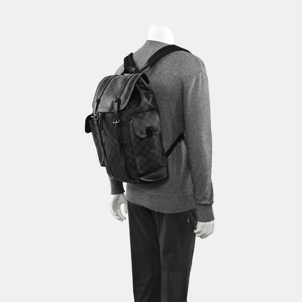 CHRISTOPHER MM Damier Graphite Coated Canvas Gray