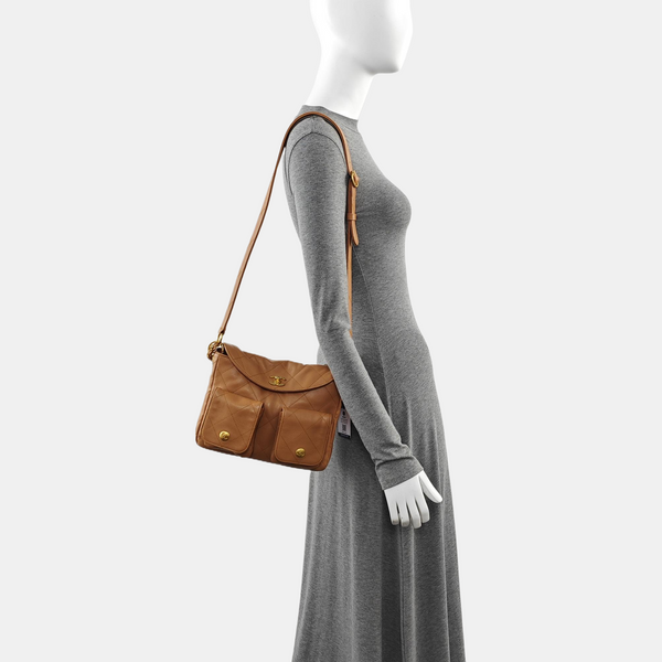 Suppletwins Small Quilted Calfskin Brown