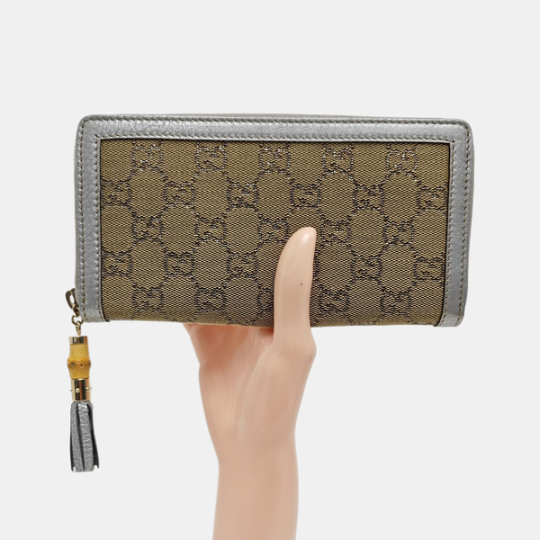 Billetera de lona Monogram Bamboo 1947 beige