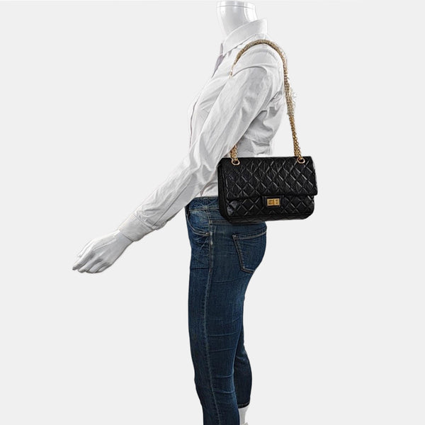 2.55 225 (small) Quilted Calfskin Black