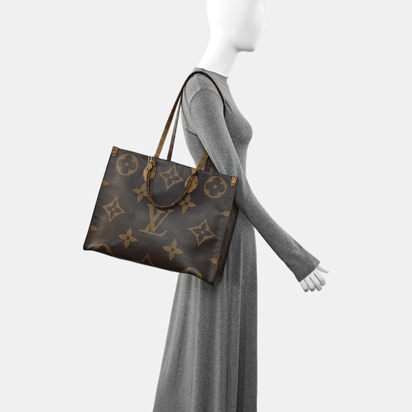 Authenticated pre-owned ONTHEGO GM Monogram Coated Canvas Brown - Tote Bag at Looply