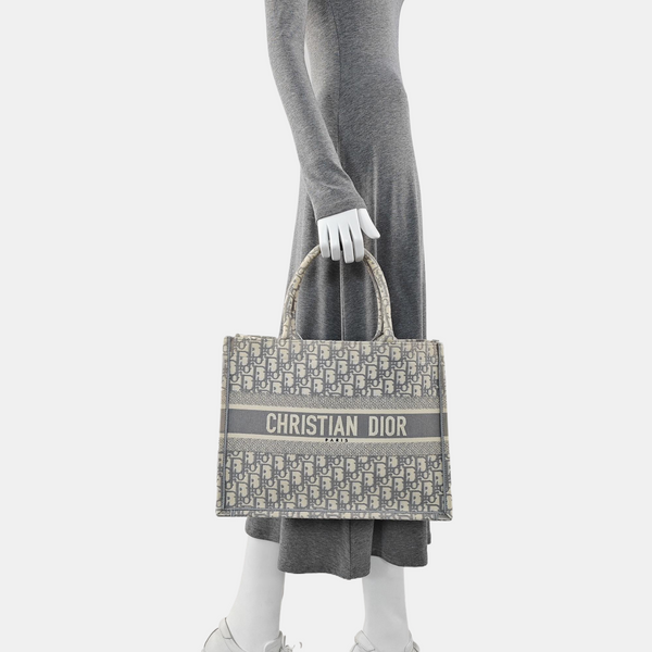 Bolso tote mediano de lona Monogram blanca