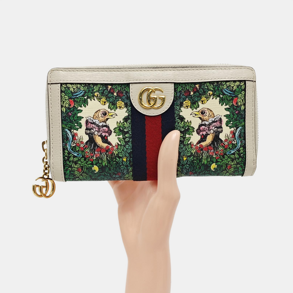 Ophidia Mini Monogram Coated Canvas Beige Wallet