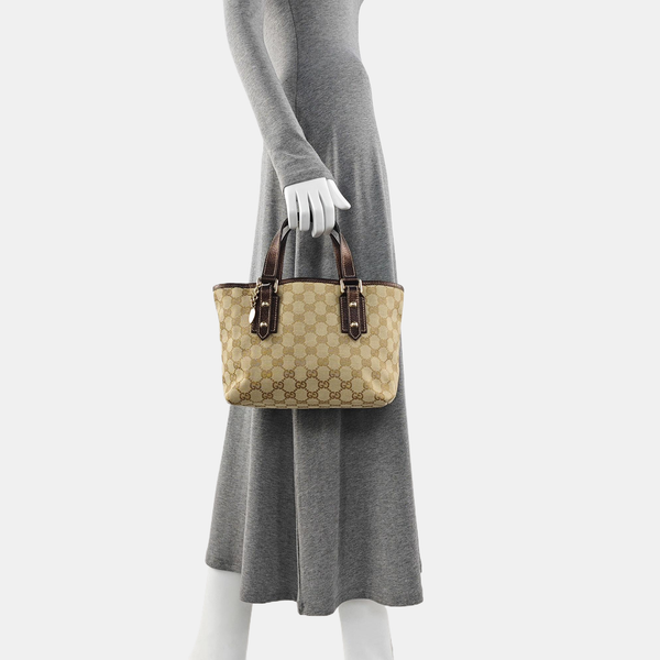 Monogram Canvas Tote Bag Beige