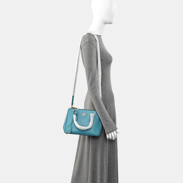Authenticated pre-owned Galleria Small Saffiano Calfskin Blue - Tote Bag at Looply