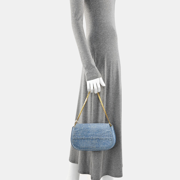Leather Shoulder Bag Blue