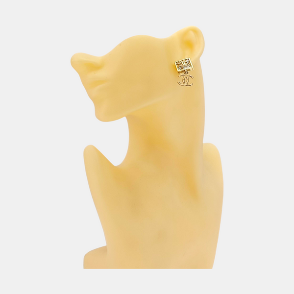 CC Logo Metal Gold Earrings