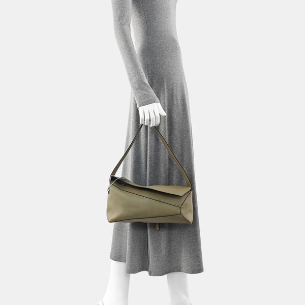 Puzzle Hobo Medium Calfskin Green